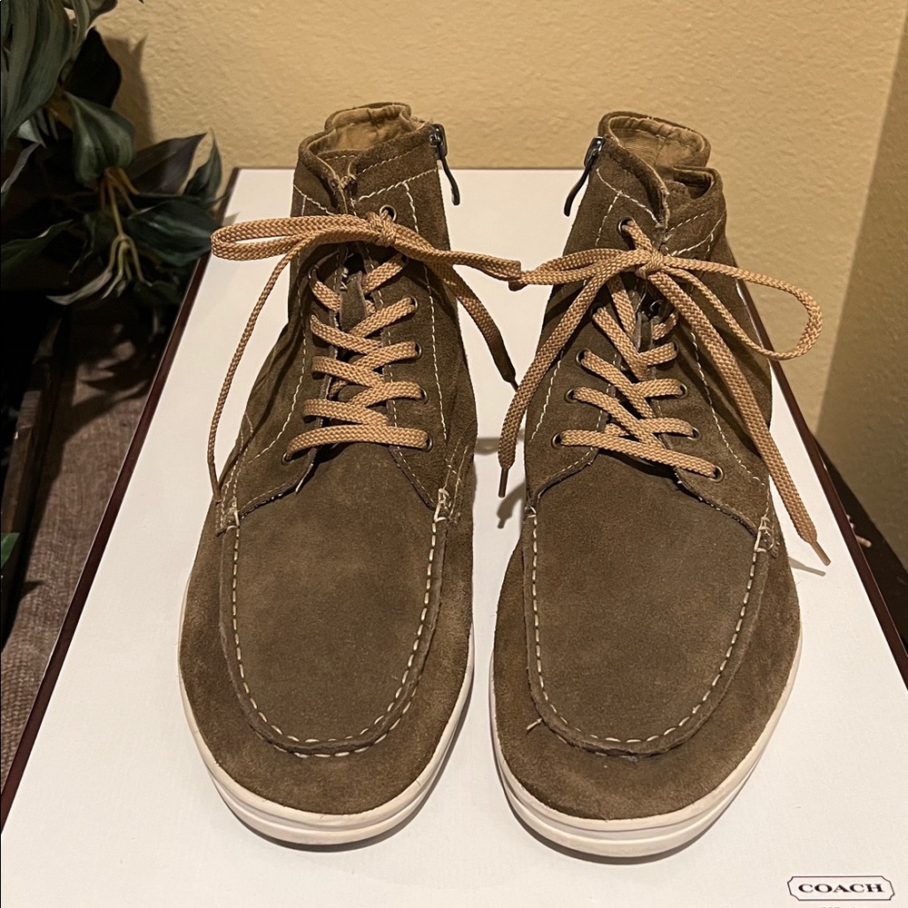 Kenneth Cole Olive Suede High-Top Sneakers